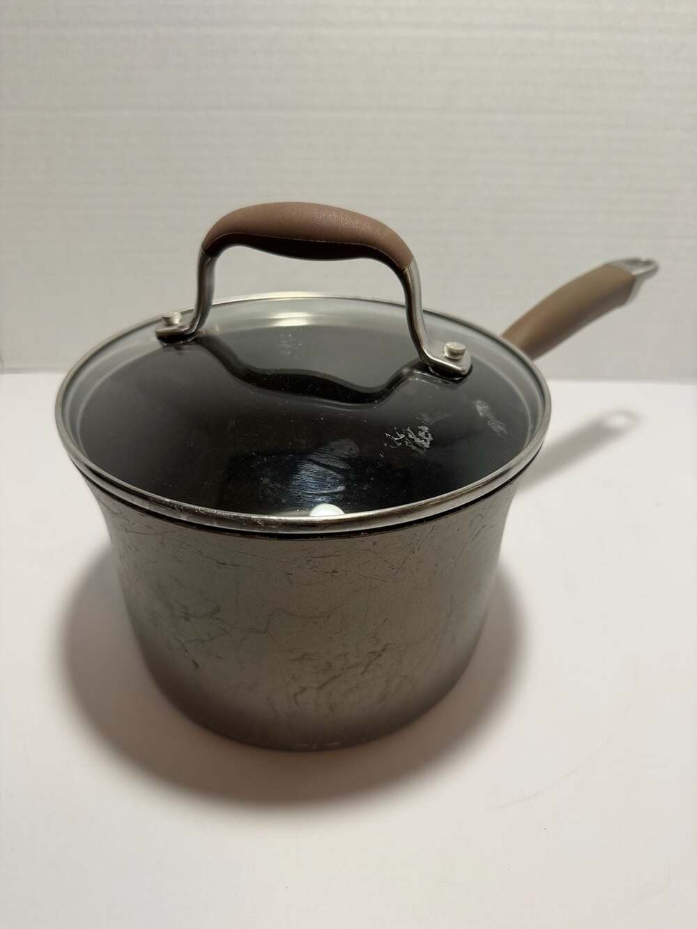 Anolon Advanced 3 Quart Hard-Anodized Nonstick Saucepan with Glass Lid